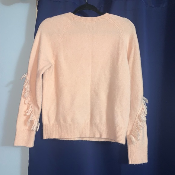 Calvin Klein Pink Sweater W Fringed Sleeve Size Small - Picture 5 of 5